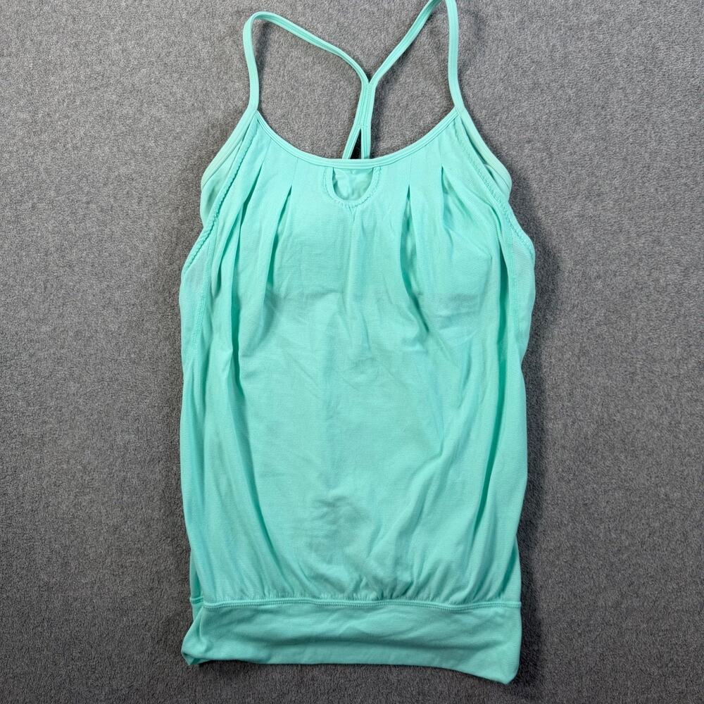 Lululemon Let It Loose Tank Women's 4 Yoga Sea Green Gathered Waist Active